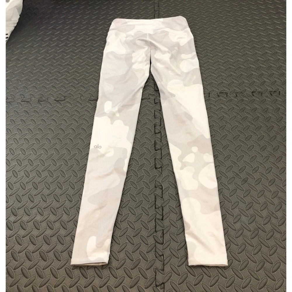 Alo Yoga Leggings Womens XXS White Gray Camo High Waist Full Length Activewear